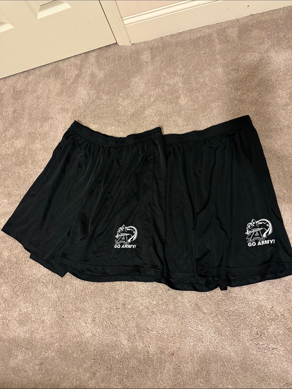 Bundle of 2 West Point Black Athletic Shorts with Vintage “Go Army” Logo
